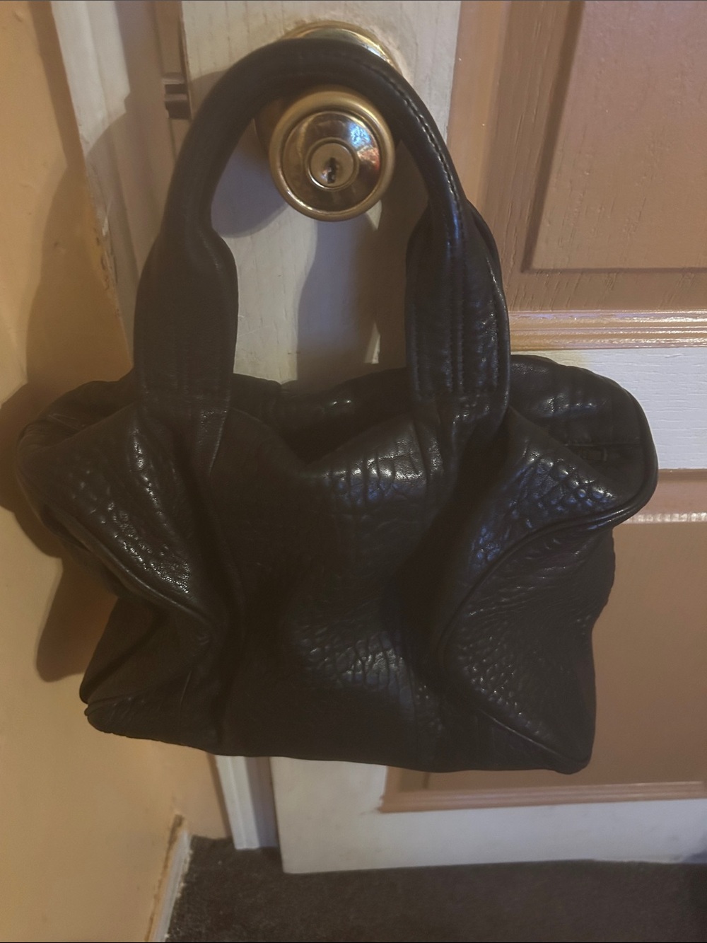 Alexander Wang Black Textured Leather Top-Handle Tote
